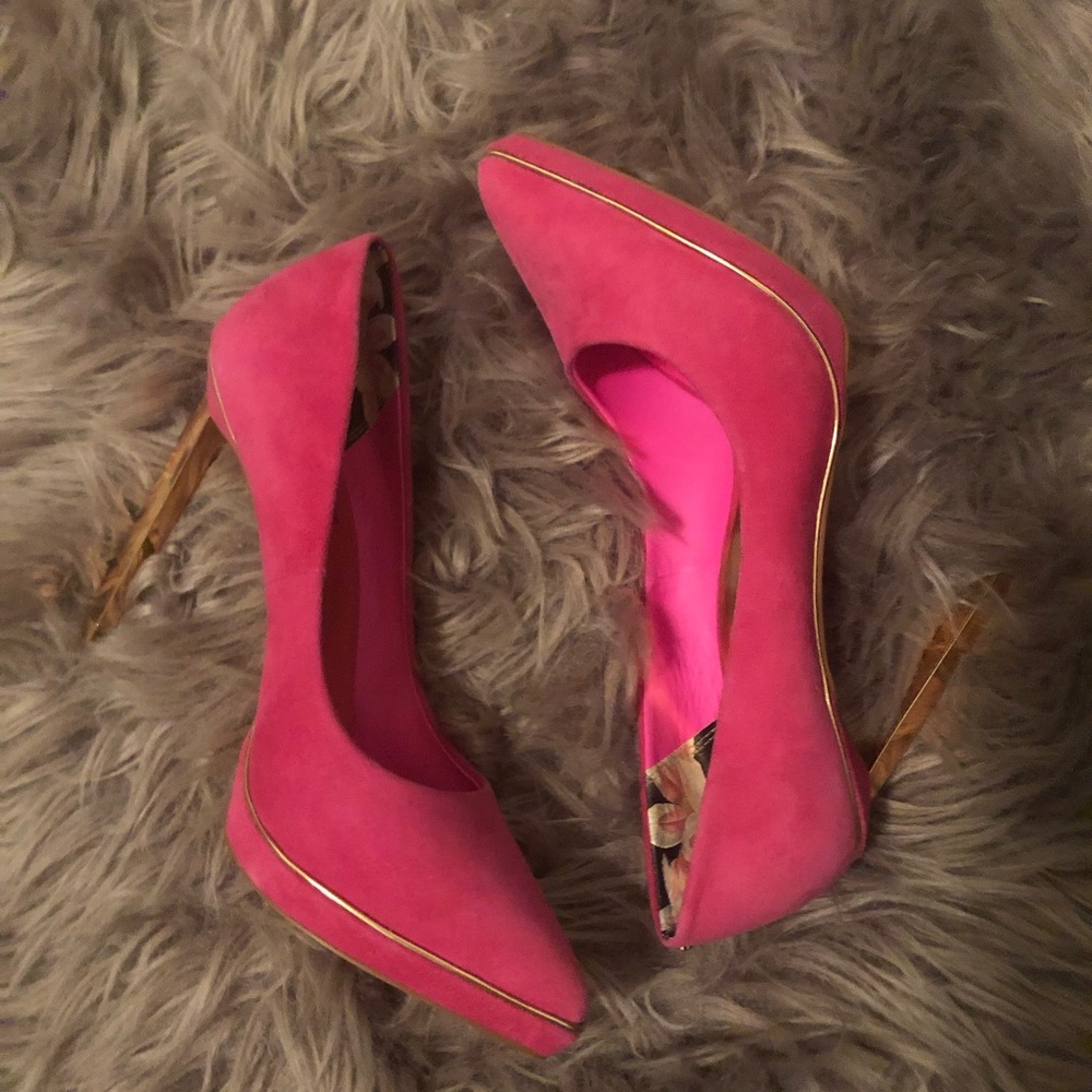 Ted baker pink and gold heels